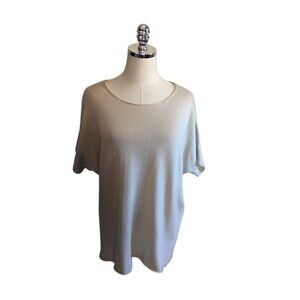 It Is Well Top Women's Size Small Off White Short Sleeve Round Neck Shirt